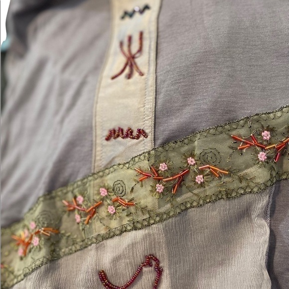 Hale Bob women’s floral mauve top size M boho festival hippie - Picture 4 of 8